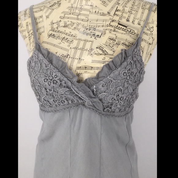 Tempo Paris 100% Linen Small Gray Summer Dress - Picture 4 of 10